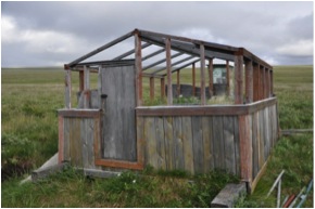 Unused greenhouse infrastructure at the Ayutun site (Photo: M. Schaepman, July 2013).