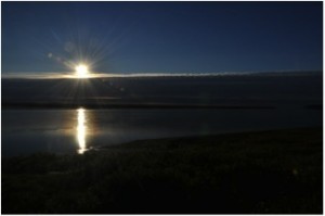 Still no sunset on July 26 in Ayutun (Photo: M. Schaepman, midnight, July 2013).