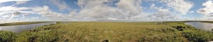 Panoramic view of the Kytalyk research station (image center facing north) (Photo: M. Schaepman, July 2013) (full resolution).